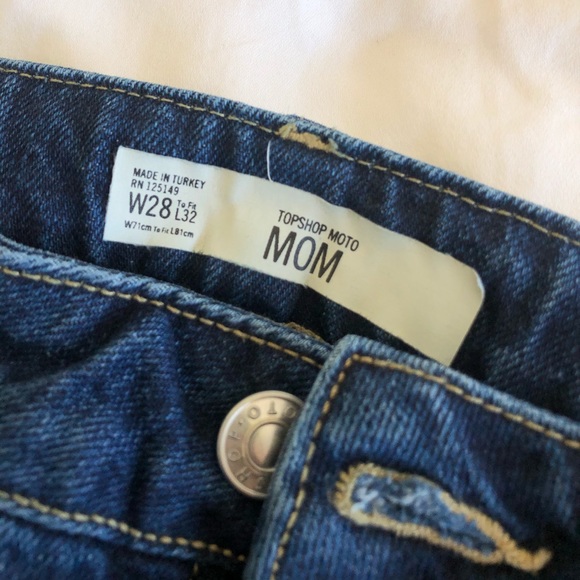 Topshop high waisted dark-medium wash mom jeans - Picture 6 of 6